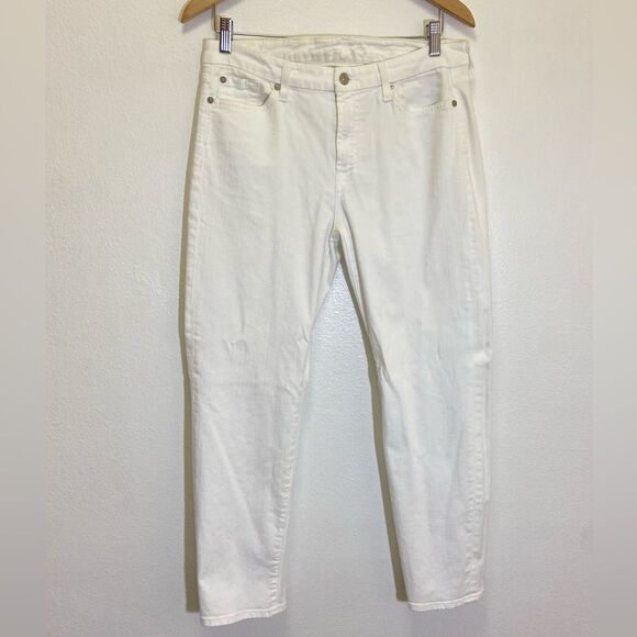 7 FAM  - White Kinmie Crop Jeans - size 31 / 12 - Picture 1 of 9